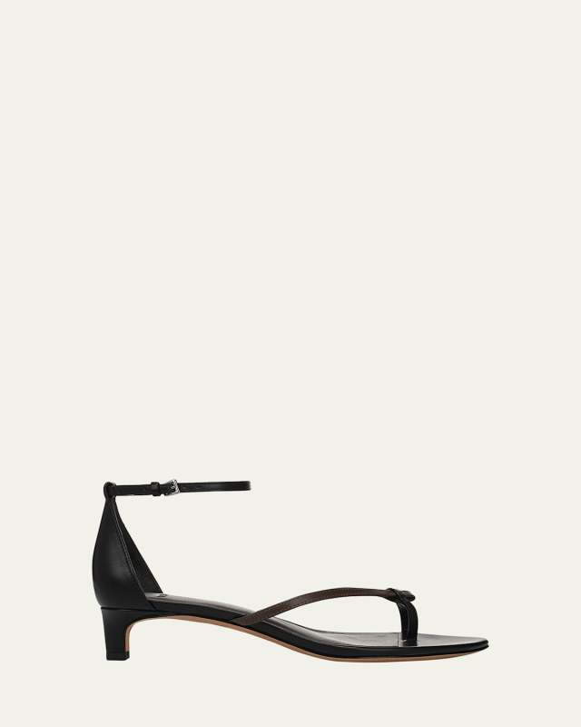 Siri Bicolor Leather Kitten Sandals